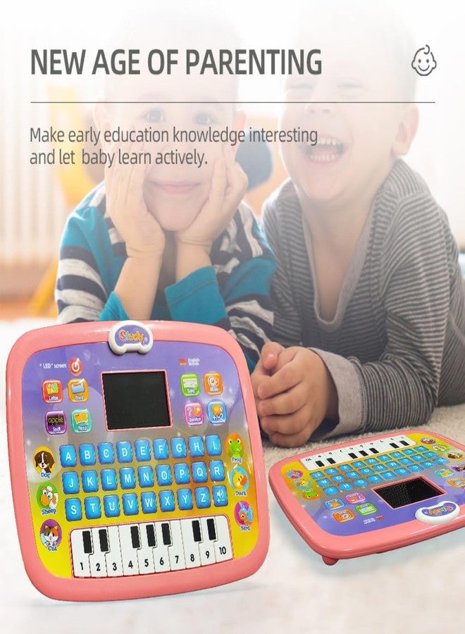 VGRASSP 2 in 1 Activity Learning Musical Piano Toy for Kids with LED Display, Alphabet-Numbers Study Modes and Quizzes - Interactive Early Education Tablet with Animal Buttons - Multicolor - Image 4